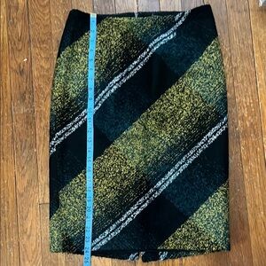 Classiques Entier Sz 6  Green & Black Women's Pencil Skirt